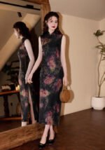 sleeveless classic black qipao dress