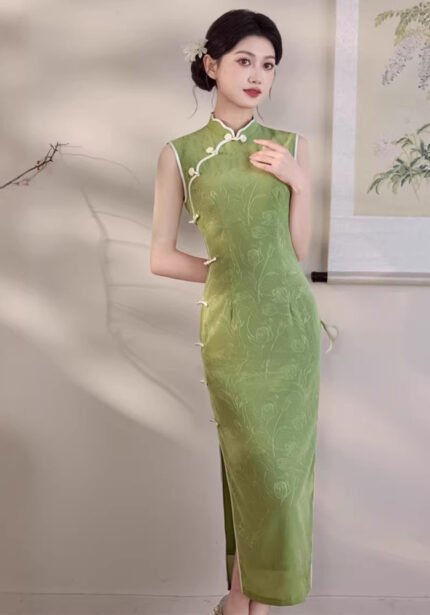 New Arrival Chinese Style Satin Cheongsam
