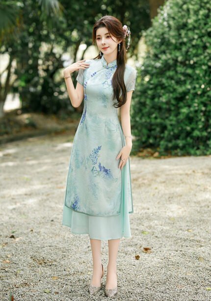New Arrival Chinese Style Satin Cheongsam