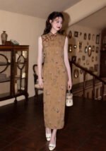 Vintage Inspired Sleeveless Qipao Dress