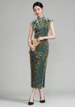 Vintage Velvet Sleevless Cheongsam Dress