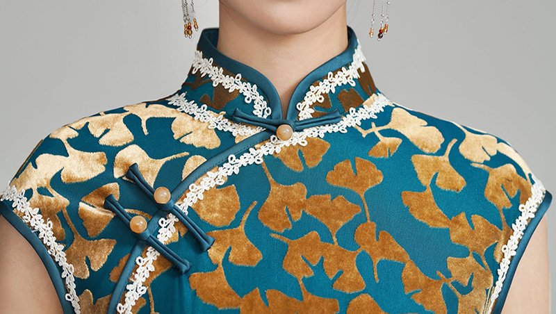 Vintage Velvet Sleevless Cheongsam Dress