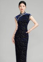 Vintage Velvet Sleevless Cheongsam Dress