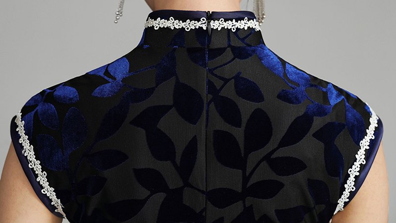 Vintage Velvet Sleevless Cheongsam Dress