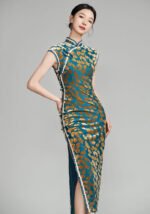 Vintage Velvet Sleevless Cheongsam Dress