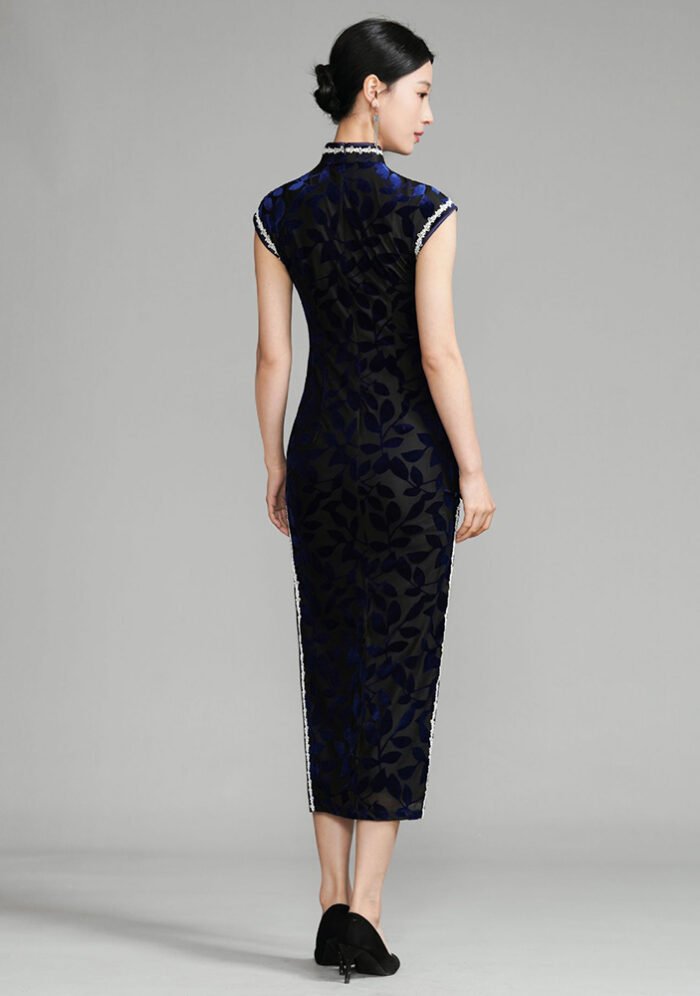 Vintage Velvet Sleevless Cheongsam Dress