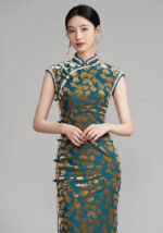 Vintage Velvet Sleevless Cheongsam Dress