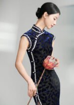 Vintage Velvet Sleevless Cheongsam Dress