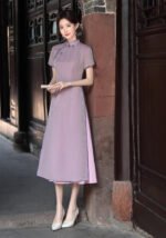 Vintage Lace Midi Cheongsam Dress