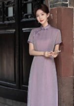 Vintage Lace Midi Cheongsam Dress