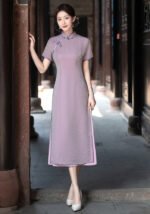 Vintage Lace Midi Cheongsam Dress