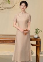 Vintage Lace Midi Cheongsam Dress