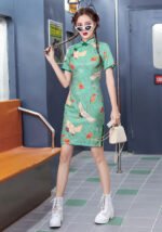 China-Chic Girl Chinese Style Short Cheongsam Dress