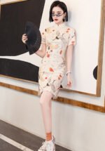 China-Chic Girl Chinese Style Short Cheongsam Dress