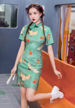 China-Chic Girl Chinese Style Short Cheongsam Dress