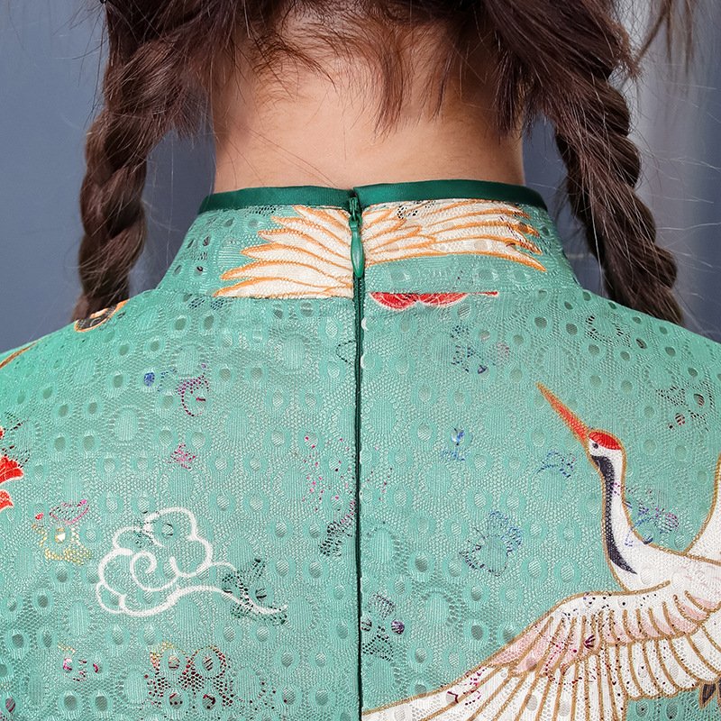China-Chic Girl Chinese Style Short Cheongsam Dress