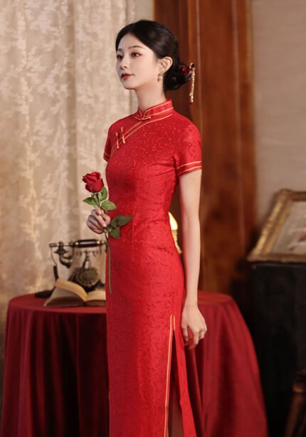 new-elegant-red-lace-autumn-dress-cheongsam