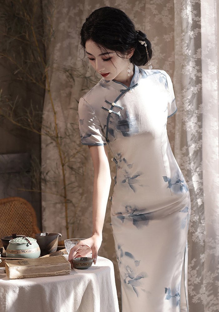 Simple Fresh Qipao Dress Chinese Styles Dresses