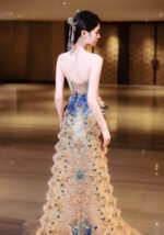 Champagne Gold Xiuhe Wedding Dress Bridal Gown