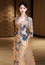 Champagne Gold Xiuhe Wedding Dress Bridal Gown