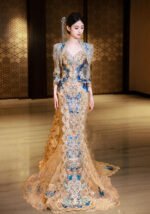 Champagne Gold Xiuhe Wedding Dress Bridal Gown