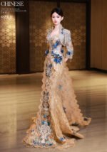 Champagne Gold Xiuhe Wedding Dress Bridal Gown