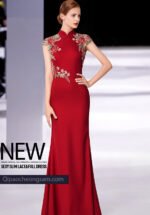 Exquisite Red Mermaid Gown with Intricate Floral Embroidery