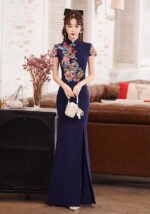 Phoenix & Peony Embroidered Mermaid Exquisite Cheongsam