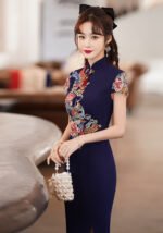 Phoenix & Peony Embroidered Mermaid Exquisite Cheongsam