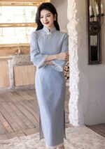Autumn and Winter New Elegant Retro New Chinese Cheongsam Dress