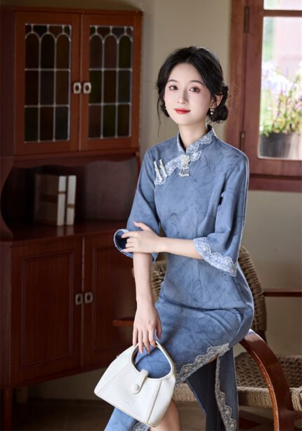Large Sleeve Qipao 2025 Autumn and Winter Daily Cheongsam Dress