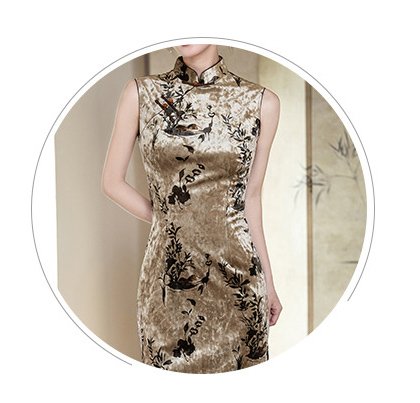 Retro Velvet Autumn Sleeveless Cheongsam Dresses