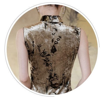 Retro Velvet Autumn Sleeveless Cheongsam Dresses
