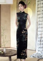 Retro Velvet Cheongsam 2025 Sleeveless Cheongsam