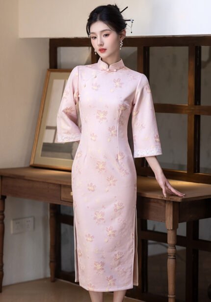 Spring and Autumn Elegant Cheongsam Dress