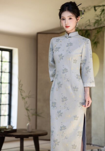 Spring and Autumn Elegant Cheongsam Dress