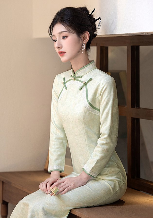 Spring and Autumn new slimming new Chinese cheongsam