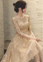 Evening Dress Banquet New Champagne-Colored Elegance Dress