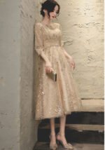 Evening Dress Banquet New Champagne-Colored Elegance Dress