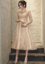 Evening Dress Banquet New Champagne-Colored Elegance Dress