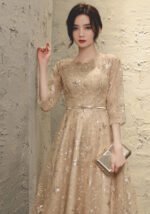 Evening Dress Banquet New Champagne-Colored Elegance Dress