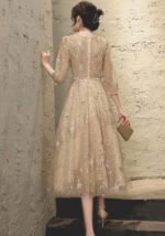 Evening Dress Banquet New Champagne-Colored Elegance Dress