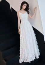 Evening dress women's white black elegant dress banquets parties wear