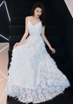 Evening dress women's white black elegant dress banquets parties wear