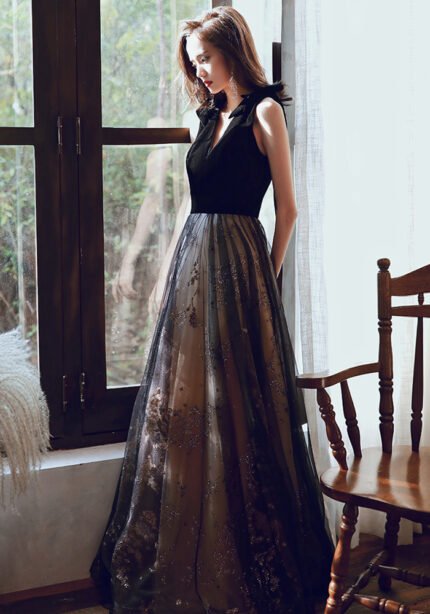 Evening Gown Women's Banquet V-neck Lace Dress