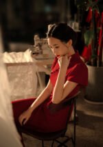 Red Cheongsam New Chinese Bride Vintage Qipao Dress