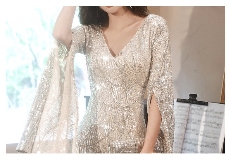 Banquet New Style Evening Dress Elegant Sequin Waist-trimming Mermaid Dress