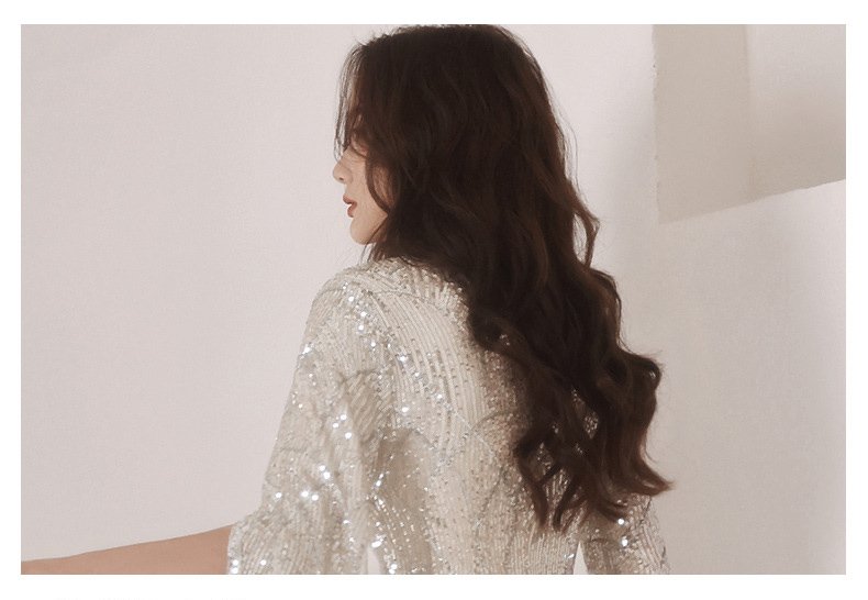 Banquet New Style Evening Dress Elegant Sequin Waist-trimming Mermaid Dress