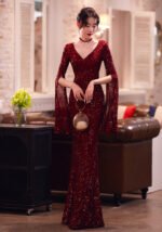 Banquet New Style Evening Dress Elegant Sequin Waist-trimming Mermaid Dress