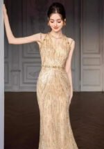 Champagne Gold Sequin Mermaid Gown